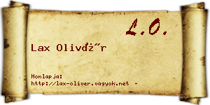 Lax Olivér névjegykártya