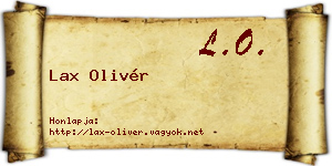 Lax Olivér névjegykártya